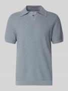 JAKE*S STUDIO MEN Poloshirt mit Polokragen und V-Ausschnitt in Rauchbl...