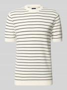 MCNEAL Strickshirt mit geripptem Rundhalsausschnitt in Ecru, Größe L