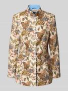 WHITE LABEL Slim Fit Blazer aus Leinen mit Stehkragen in Sand, Größe 3...