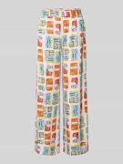 Milano Italy Relaxed Fit Stoffhose aus reiner Viskose in Rot, Größe 34