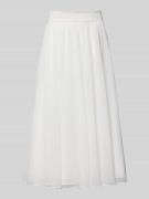 Luxuar Midirock aus Chiffon mit Reißverschluss in Offwhite, Größe 36