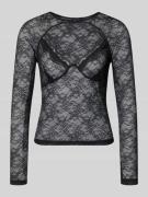 Gina Tricot Longsleeve mit Cut Out in Black, Größe L