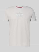 Alpha Industries T-Shirt mit Label-Detail in Hellgrau, Größe L