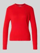 Tommy Hilfiger Slim Fit Pullover aus reiner Baumwolle in Rot, Größe L