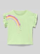 Blue Seven Regular Fit T-Shirt mit Rüschenbesatz in Hellgruen, Größe 1...