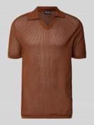 Antony Morato Slim Fit Poloshirt mit V-Ausschnitt in Rostrot, Größe L