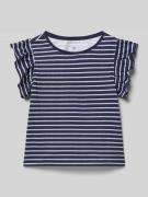 Blue Seven Regular Fit T-Shirt mit Rüschenbesatz in Marine, Größe 104