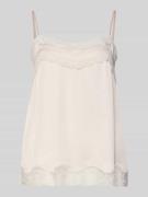 Jake*s Collection Regular Fit Blusentop mit Spitzenbesatz in Beige, Gr...