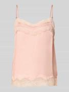 Jake*s Collection Regular Fit Blusentop mit Spitzenbesatz in Hellrosa,...