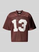 REVIEW T-Shirt in semitransparenter Optik in Schoko, Größe L