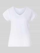 Christian Berg Woman T-Shirt mit V-Ausschnitt in Weiss, Größe L
