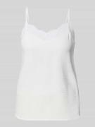 Pieces Relaxed Fit Blusentop mit Spitzenbesatz Modell 'TIFFANY' in Wei...