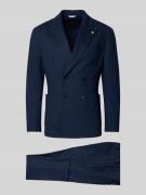 Manuel Ritz Slim Fit Anzug mit zweireihigem Sakko und Hose mit Bügelfa...