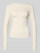 OH APRIL Longsleeve mit Viskose-Anteil in Offwhite Melange, Größe S