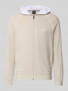 BOSS Regular Fit Sweatjacke aus Baumwoll-Mix in Mittelgrau, Größe L