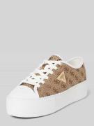 Guess Sneaker mit Allover-Logo-Print Modell 'Joe' in Beige, Größe 36