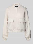 monari Bomberjacke aus Satin mit Pattentaschen in Ecru, Größe 34