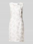 WHITE LABEL Knielanges Etuikleid mit Stitchings in Offwhite, Größe 36