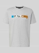 PAUL SMITH Regular Fit T-Shirt mit Label-Print in Mittelgrau, Größe L