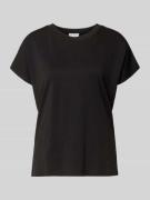 Jake*s Collection T-Shirt aus Modal-Mix mit Rundhalsausschnitt in Blac...