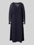 comma Midikleid in Layering-Optik in Marine, Größe 38