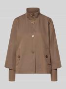 s.Oliver BLACK LABEL Regular Fit Jacke aus Baumwoll-Mix in Taupe, Größ...