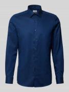 OLYMP Level Five Slim Fit Business-Hemd mit Strukturmuster und Kentkra...