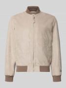 Jack & Jones Bomberjacke in Leder-Optik mit Stehkragen in Sand, Größe ...