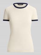 Lauren Ralph Lauren Slim Fit T-Shirt aus Baumwoll-Mix in Ecru Melange,...