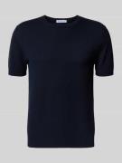 Manuel Ritz Strickshirt mit Rundhalsausschnitt in Marine, Größe L