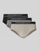 Emporio Armani Slim Fit Slips mit Logo-Stitching im 3er-Pack in Dunkel...