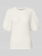 Vila Blusenshirt mit Strukturmuster Modell 'FALL' in Weiss, Größe L