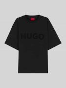 HUGO Oversized T-Shirt aus reiner Baumwolle Modell 'DINKEE' in Black, ...