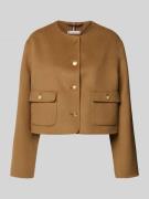 Tommy Hilfiger Regular Fit Wolljacke mit Schmuckknöpfen in Camel, Größ...