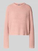 REVIEW Strickpullover mit Strukturmuster in Altrosa, Größe M