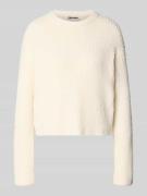 REVIEW Strickpullover mit Strukturmuster in Offwhite, Größe XS