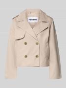 REVIEW Regular Fit Trenchcoat mit Umlegekragen in Ecru, Größe L