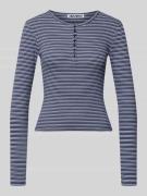 REVIEW Slim Fit Longsleeve aus Baumwoll-Mix in Dunkelblau, Größe L