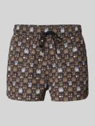 BOSS Regular Fit Badeshorts mit Allover-Muster Modell 'CALA' in Mittel...