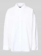 REVIEW Basic Hemd aus Baumwolle mit Hemdblusenkragen in Weiss, Größe L