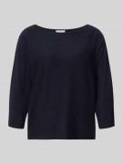 comma Pullover aus Effektgarn mit 3/4-Arm in Marine, Größe 34