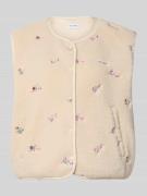 OH APRIL Weste mit floralem Allover-Stitching Modell 'Magnolia' in Off...