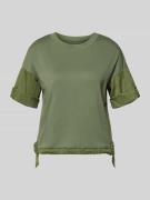 Marc Cain T-Shirt mit Rundhalsausschnitt und Tunnelzug in Oliv, Größe ...