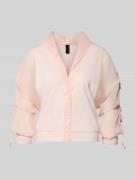 Marc Cain Relaxed Fit Leichte Jacke im Material-Mix in Rosa, Größe 34