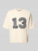 REVIEW T-Shirt mit Ketten-Stickerei und Rundhalsausschnitt in Ecru, Gr...