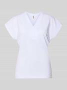 Soyaconcept T-Shirt mit V-Ausschnitt Modell 'DERBY' in Weiss, Größe L