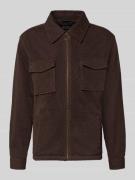 Scotch & Soda Regular Fit Hemdjacke mit Strukturmuster in Schoko, Größ...