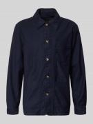 Gant Regular Fit Hemdjacke aus Leinen-Mix in Marine, Größe L