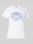 JOOP! Regular Fit T-Shirt mit Strasssteinbesatz Modell 'Tulya' in Weis...