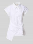 Milano Italy Regular Fit Hemdbluse mit Knotendetail in Weiss, Größe 44